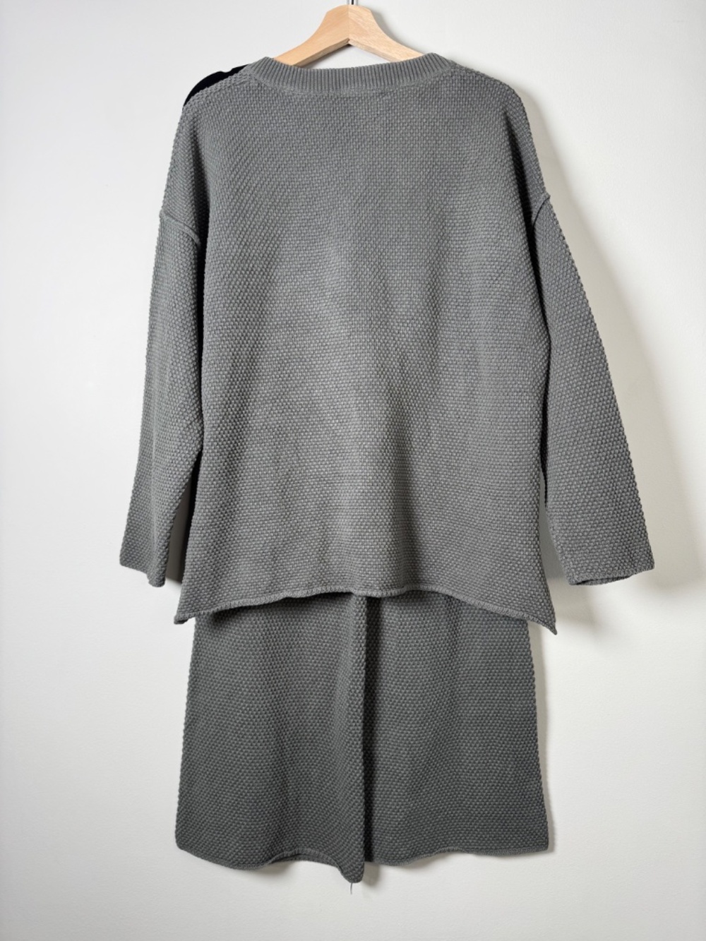 Free People Beach Hailee Waffle Knit Sweater Loungewear Set in Medium Grey Sz M - Picture 5 of 12